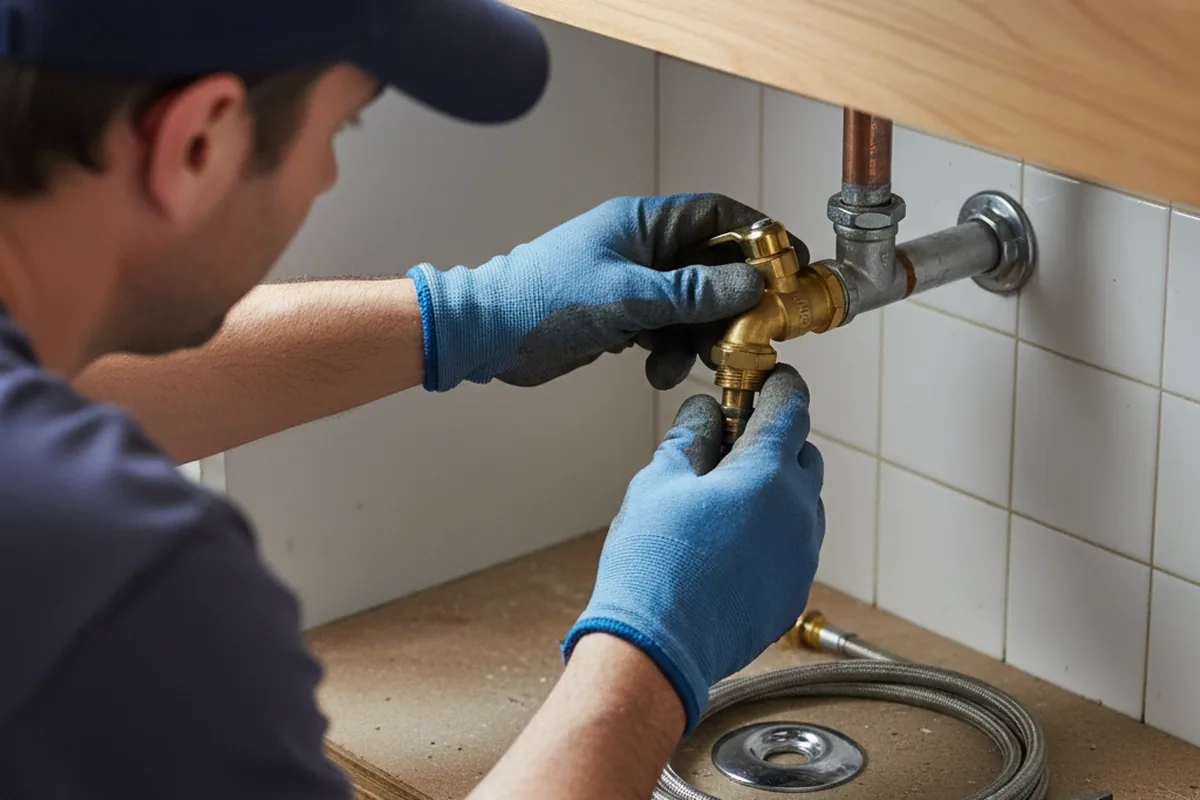 Shutoff valve and fitting work during Faucet and Fixture Repair in Frankton